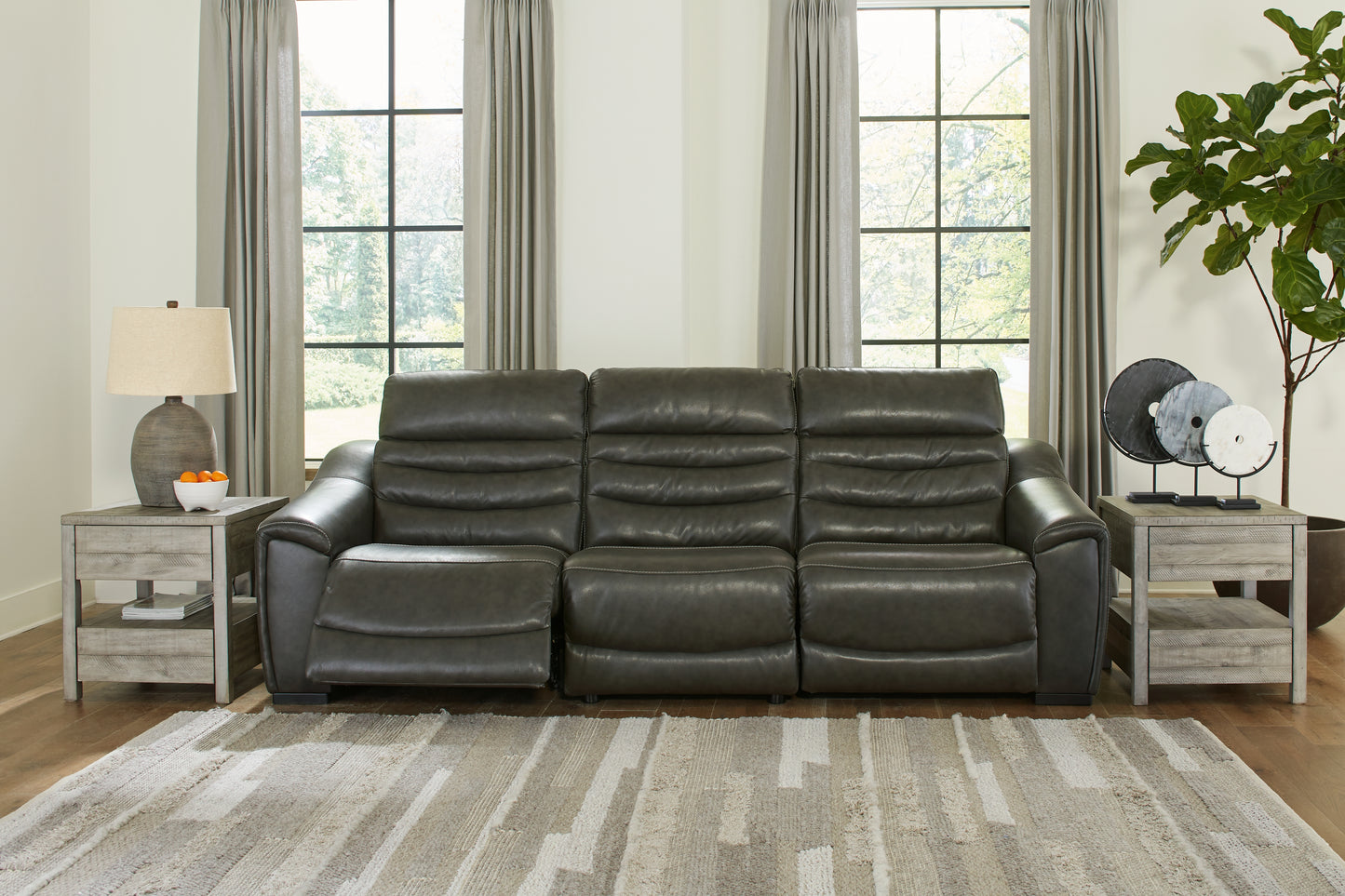 Bradenton Furniture Outlet - Ashley Furniture - Center Line Sectional - 3-Piece Power Reclining Sectional Sofa / Dark Gray - U63404S5