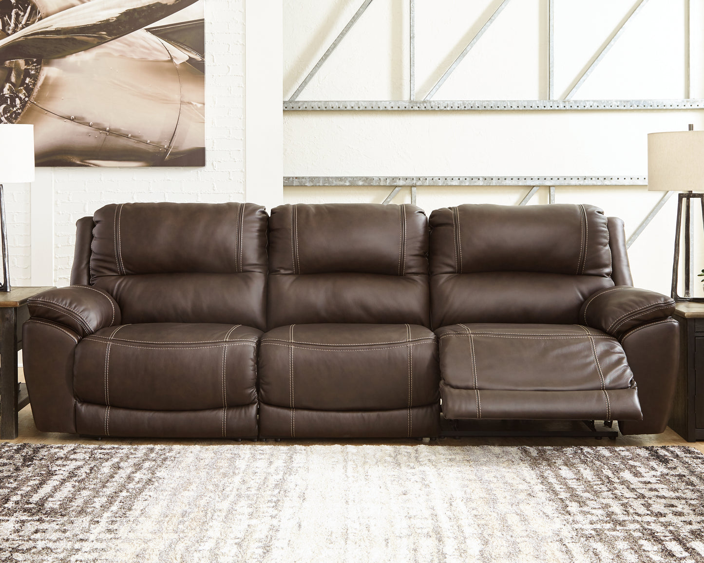 Bradenton Furniture Outlet - Ashley Furniture - Dunleith Sectional - 3-Piece Power Reclining Sofa / Chocolate - U71604S5