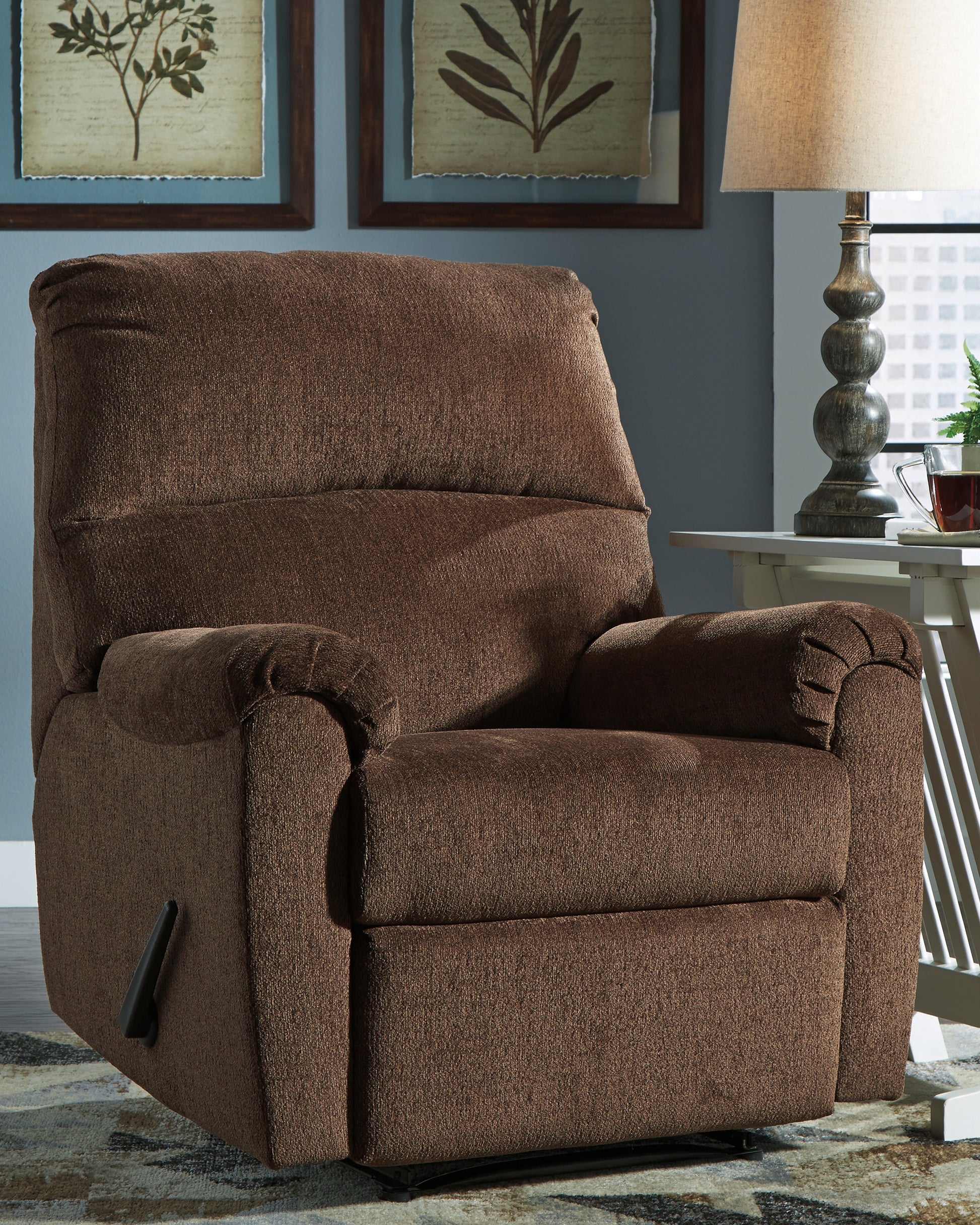 Bradenton Furniture Outlet - Ashley Furniture - Nerviano Living Room - Zero Wall Recliner / Chocolate - 1080229