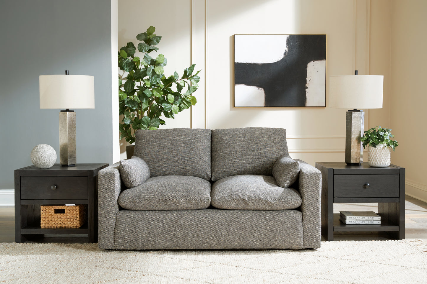 Bradenton Furniture Outlet - Ashley Furniture - Dramatic Living Room - Loveseat / Granite - 1170235