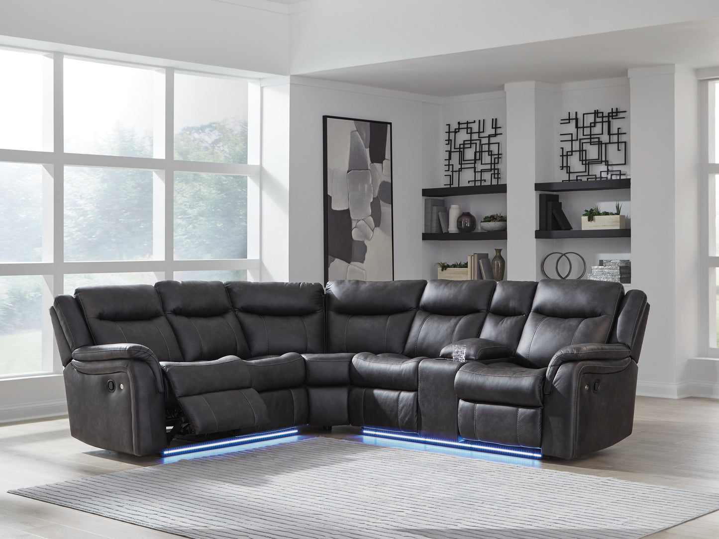 Bradenton Furniture Outlet - Ashley Furniture - Sultan Meadow Sectional - 2-Piece Reclining Sectional / Carbon - PC13001S1