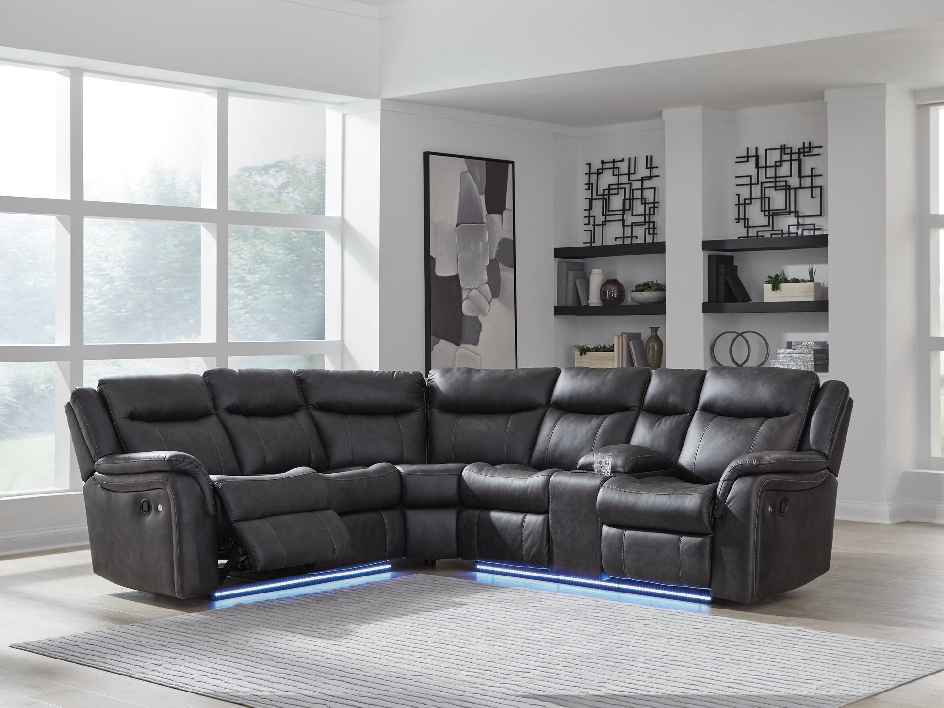 Bradenton Furniture Outlet - Ashley Furniture - Sultan Meadow Sectional - 2-Piece Reclining Sectional / Carbon - PC13001S1