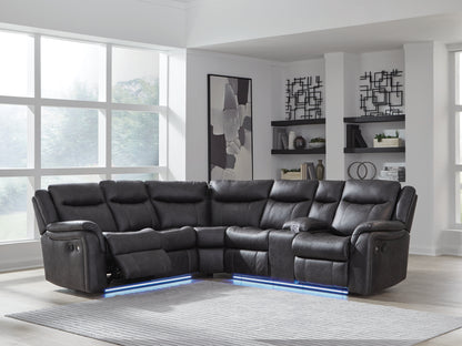 Bradenton Furniture Outlet - Ashley Furniture - Sultan Meadow Sectional - 2-Piece Reclining Sectional / Carbon - PC13001S1