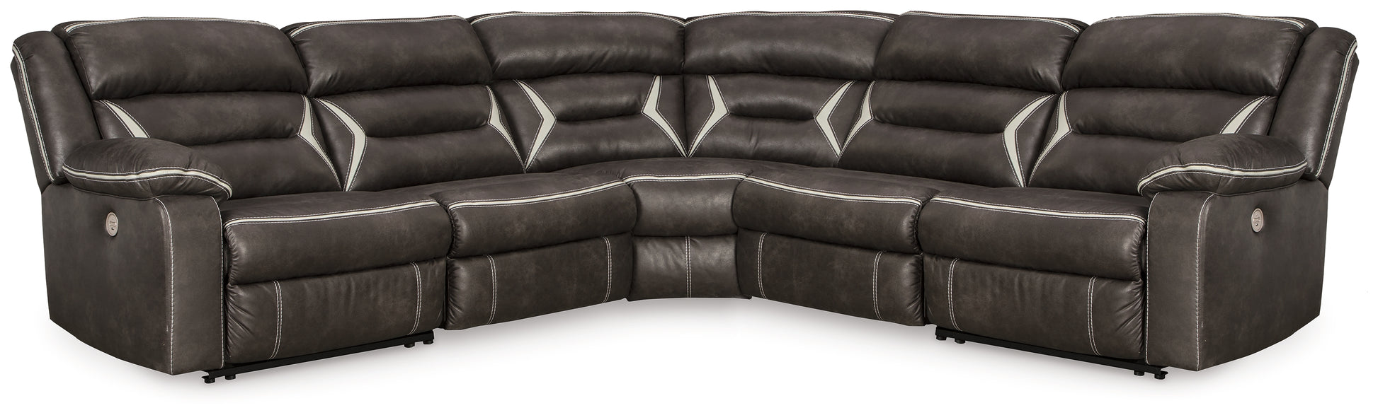 Bradenton Furniture Outlet - Ashley Furniture - Kincord Sectional - 5-Piece Power Reclining Sectional / Midnight - 13104S6