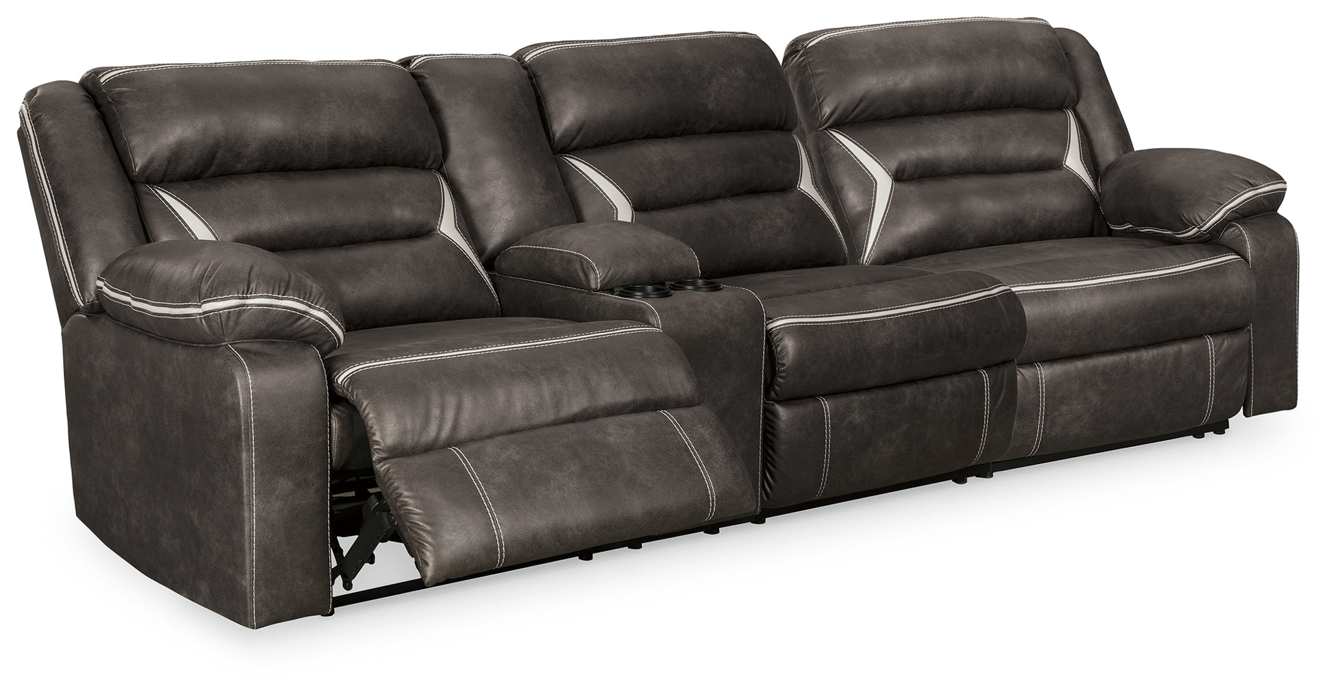 Bradenton Furniture Outlet - Ashley Furniture - Kincord Sectional - 2-Piece Power Reclining Sectional Sofa / Midnight - 13104S2