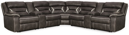 Bradenton Furniture Outlet - Ashley Furniture - Kincord Sectional - 3-Piece Power Reclining Sectional / Midnight - 13104S5