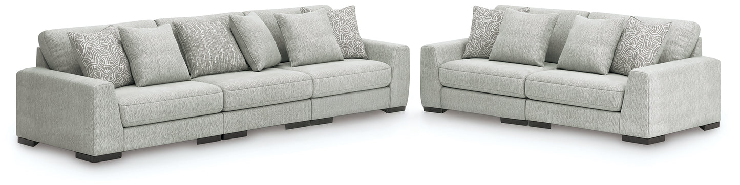 Bradenton Furniture Outlet - Ashley Furniture - Regent Park 3-Piece Sectional Sofa and 2-Piece Sectional Loveseat - 3-Piece Sectional Sofa and 2-Piece Sectional Loveseat / Pewter - 14404U4