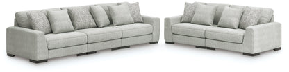 Bradenton Furniture Outlet - Ashley Furniture - Regent Park 3-Piece Sectional Sofa and 2-Piece Sectional Loveseat - 3-Piece Sectional Sofa and 2-Piece Sectional Loveseat / Pewter - 14404U4