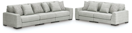 Bradenton Furniture Outlet - Ashley Furniture - Regent Park 3-Piece Sectional Sofa and 2-Piece Sectional Loveseat - 3-Piece Sectional Sofa and 2-Piece Sectional Loveseat / Pewter - 14404U4