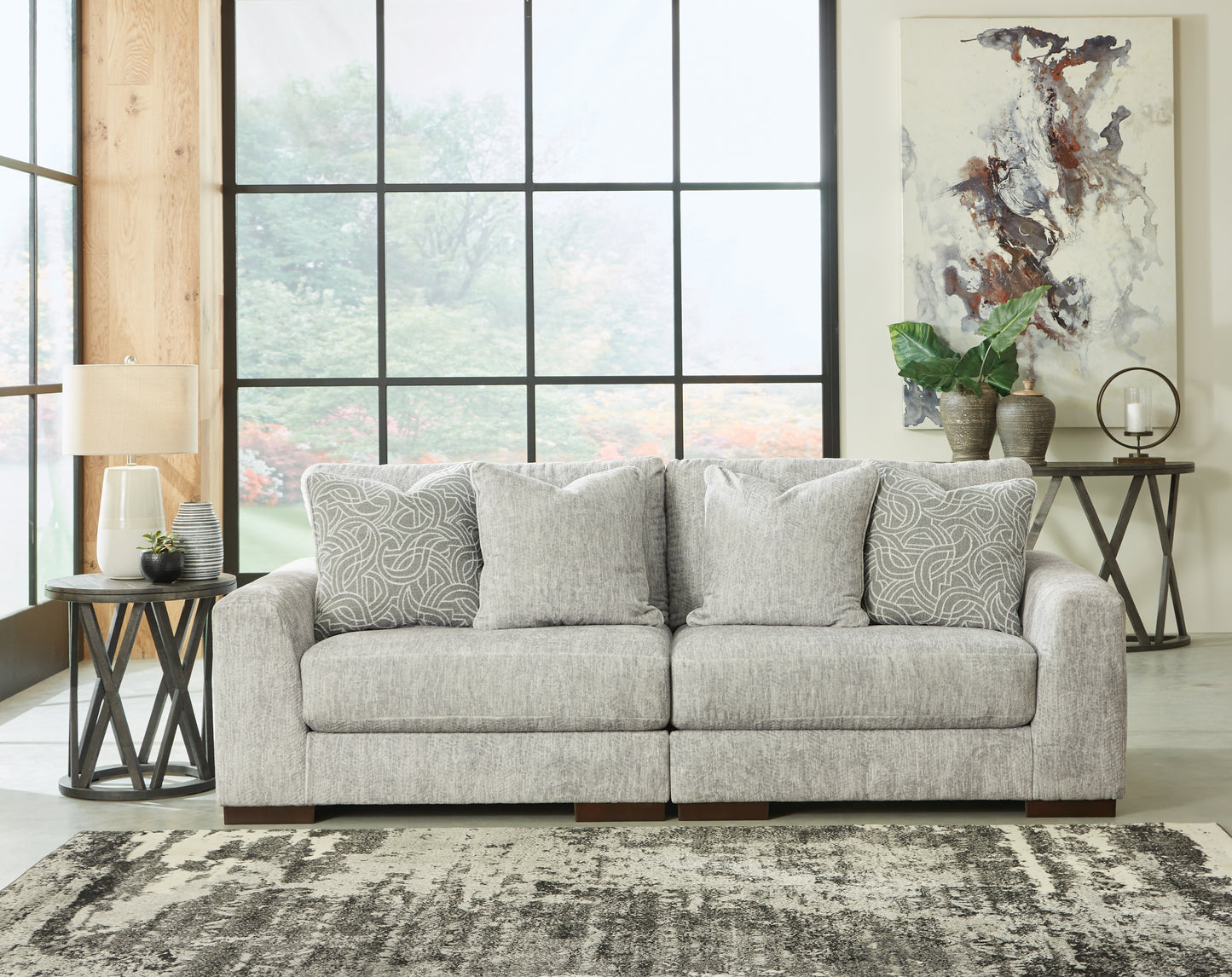 Bradenton Furniture Outlet - Ashley Furniture - Regent Park Sectional - RAF 2-Piece Sectional Loveseat / Pewter - 14404S4