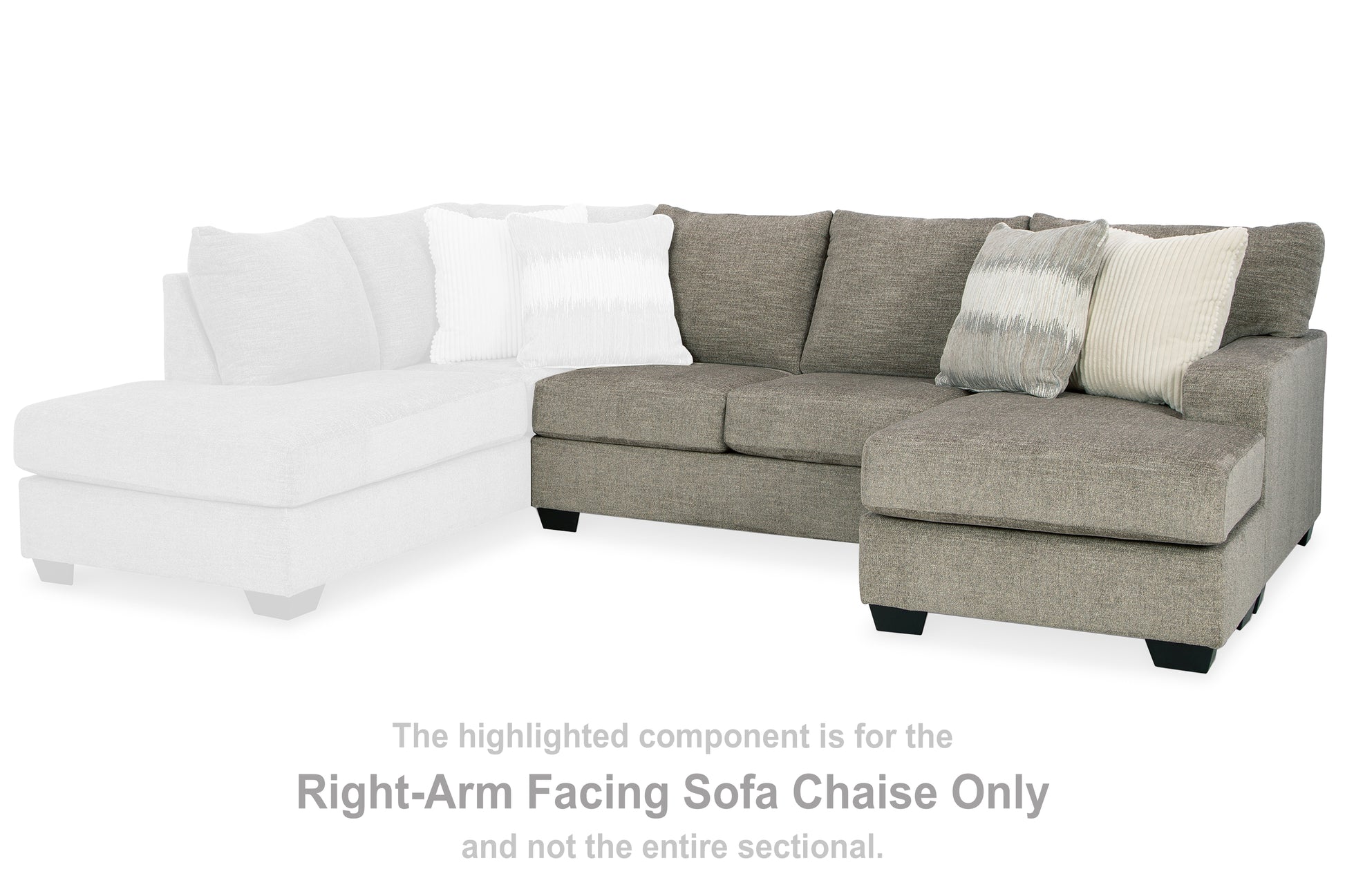 Bradenton Furniture Outlet - Ashley Furniture - Creswell Sectional - RAF Sofa Chaise / Stone - 1530503