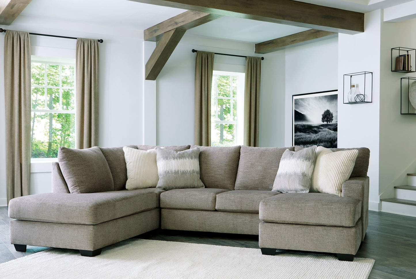 Bradenton Furniture Outlet - Ashley Furniture - Creswell Sectional - RAF 2-Piece Sectional with Chaise / Stone - 15305S2
