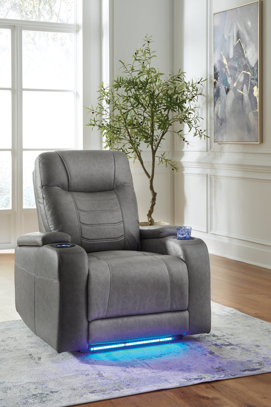 Bradenton Furniture Outlet - Ashley Furniture - Schooner Rocks Living Room - PWR Recliner/ADJ Headrest / Umber - 1610413
