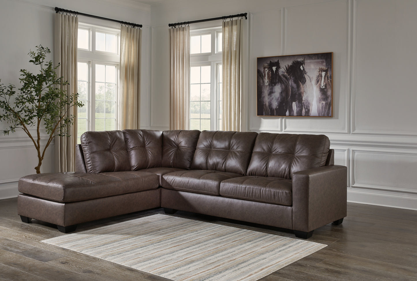 Bradenton Furniture Outlet - Ashley Furniture - Barlin Mills Sectional - RAF 2-Piece Sectional with Chaise / Umber - 17003S1