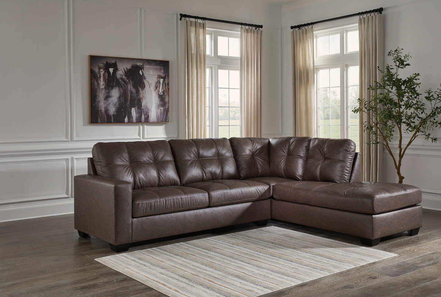 Bradenton Furniture Outlet - Ashley Furniture - Barlin Mills Sectional - LAF 2-Piece Sectional with Chaise / Umber - 17003S2