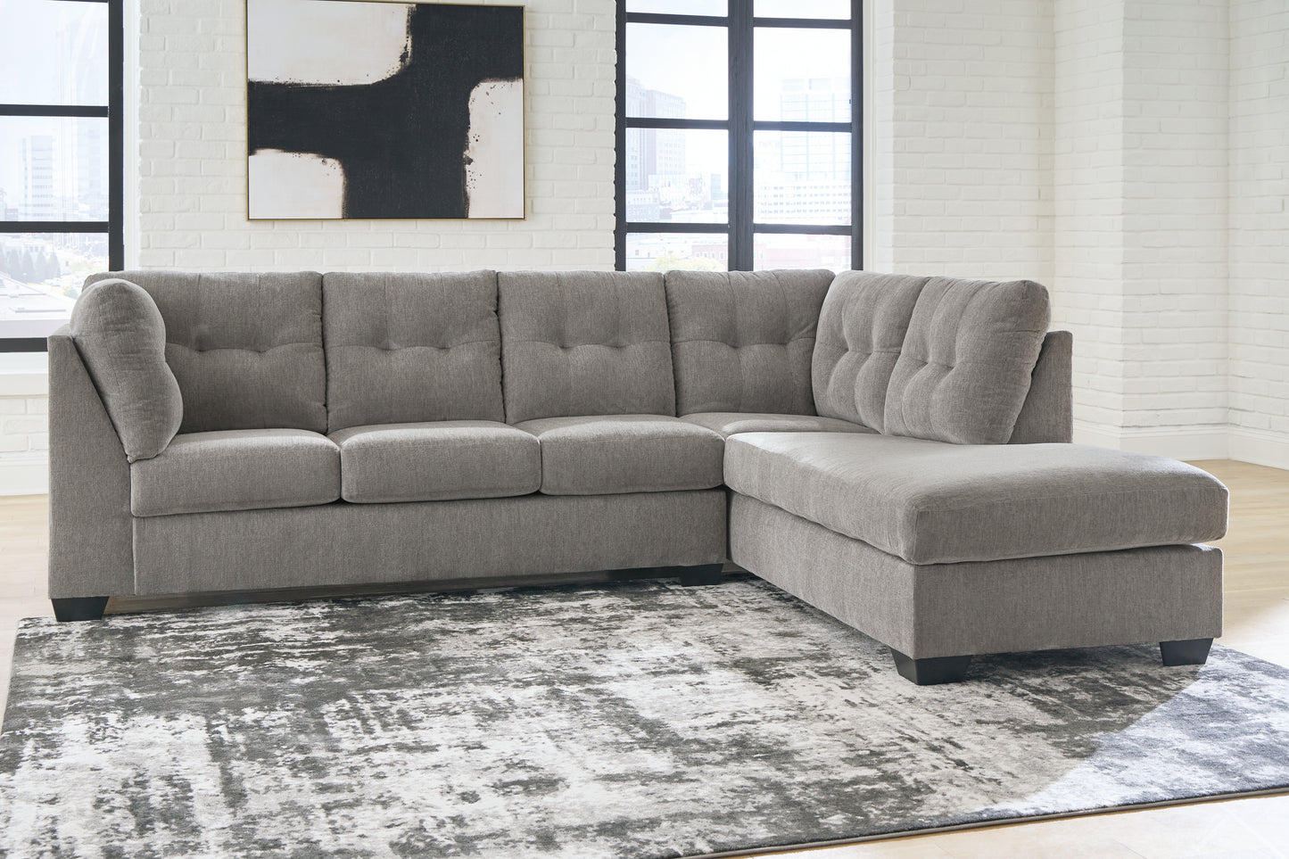 Bradenton Furniture Outlet - Ashley Furniture - Lanelly Sectional - LAF 2-Piece Sectional with Chaise / Alloy - 17504S1