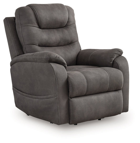 Bradenton Furniture Outlet - Ashley Furniture - Snowfield Living Room - Power Lift Recliner / Gunmetal - 1760912