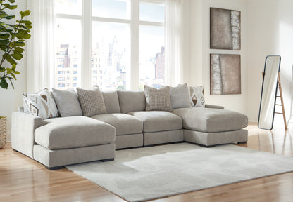 Bradenton Furniture Outlet - Ashley Furniture - Aslan Court Sectional - RAF 4-Piece Sofa Pit Sectional / Pebble - 20305S5