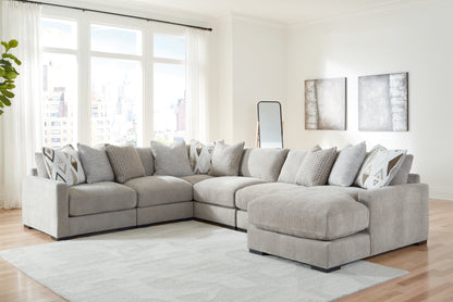 Bradenton Furniture Outlet - Ashley Furniture - Aslan Court Sectional - RAF 6-Piece Sectional with Chaise / Pebble - 20305S7