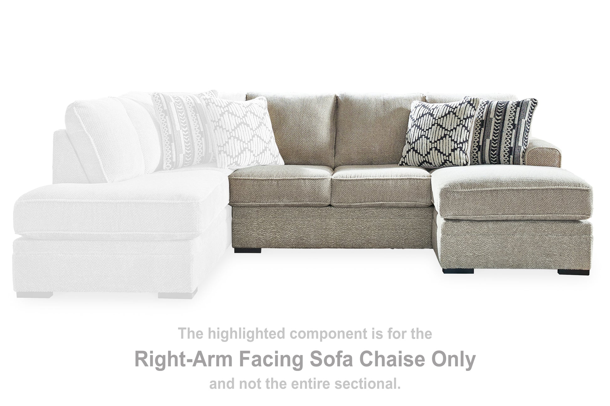 Bradenton Furniture Outlet - Ashley Furniture - Calnita Sectional - RAF Sofa Chaise / Sisal - 2050203