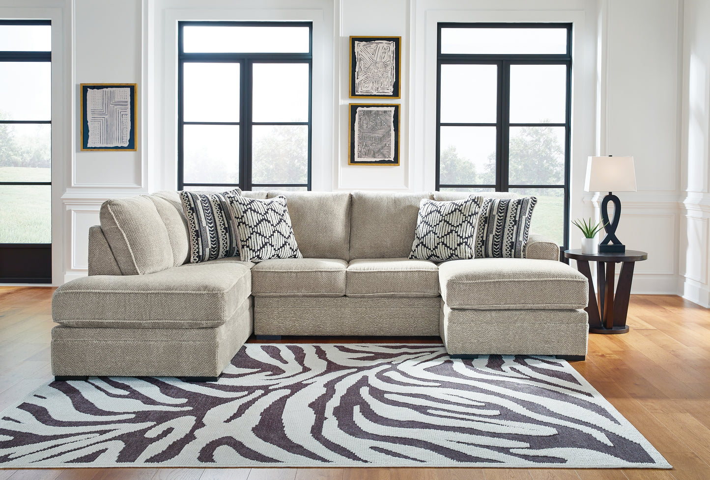 Bradenton Furniture Outlet - Ashley Furniture - Calnita Sectional - RAF 2-Piece Sectional with Chaise / Sisal - 20502S2