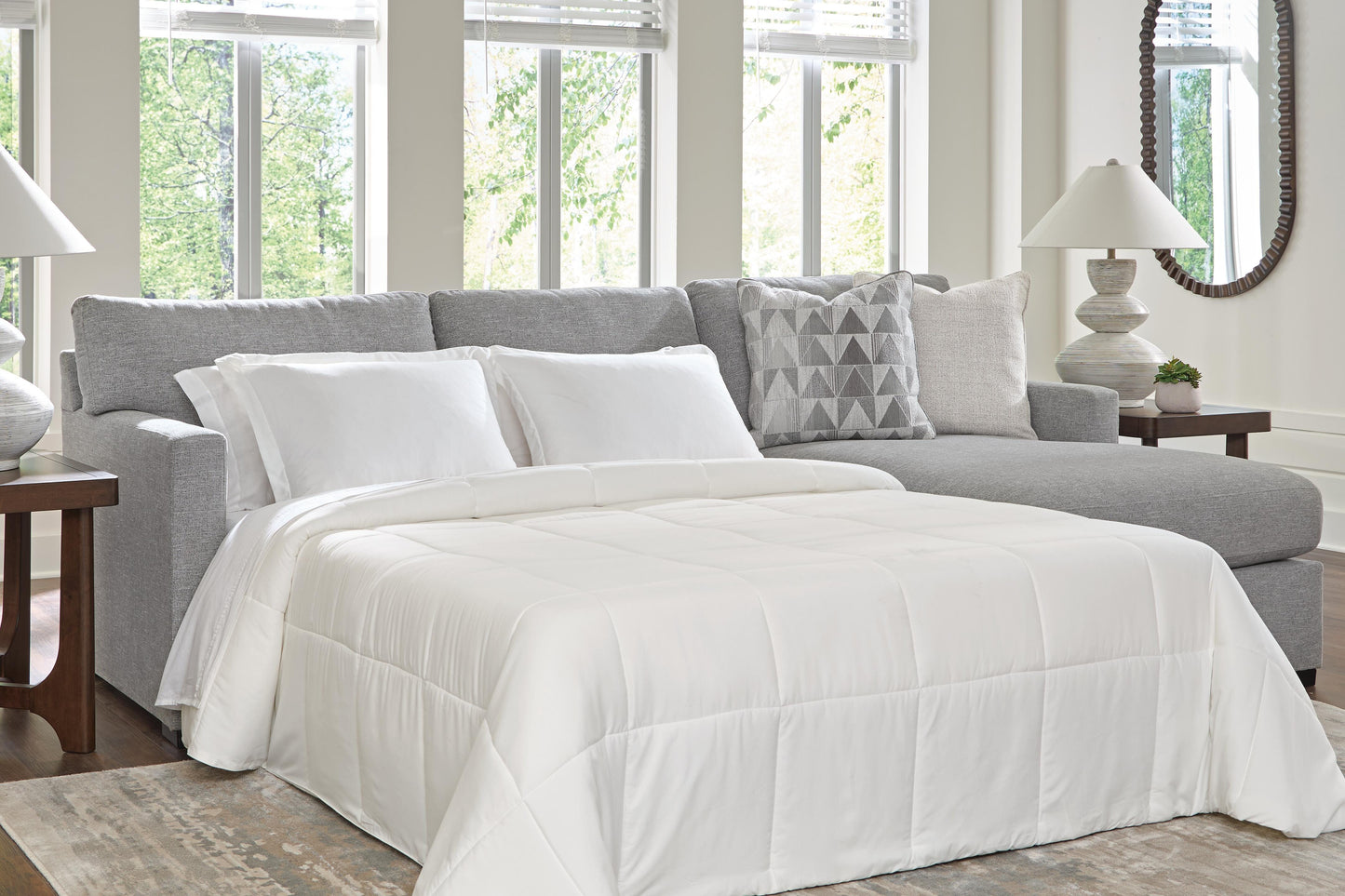 Bradenton Furniture Outlet - Ashley Furniture - UrbanCrest Sectional - 2-Piece Sleeper Sectional with Chaise / Pewter - PC20804S5