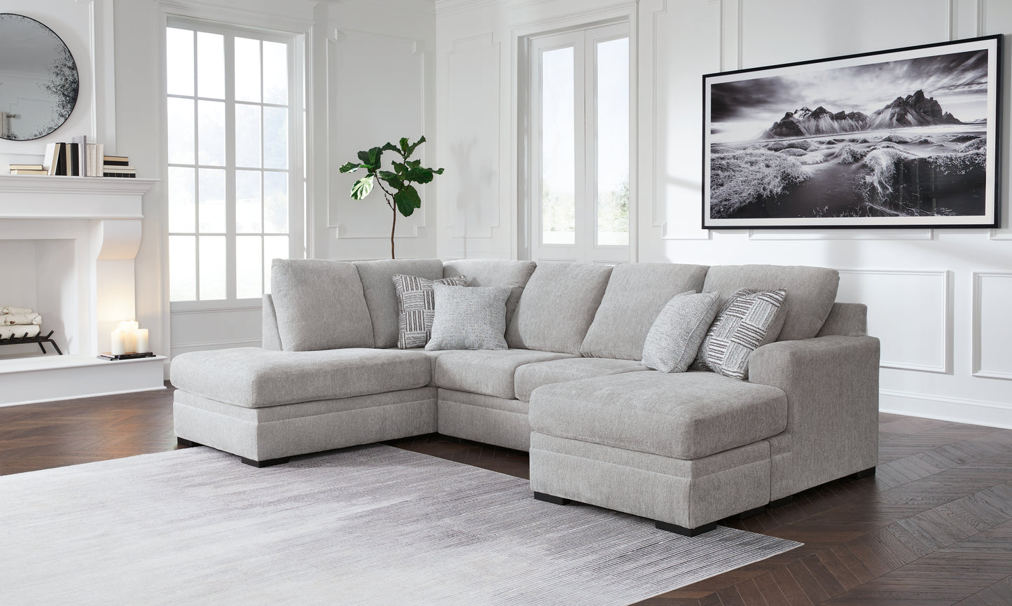 Bradenton Furniture Outlet - Ashley Furniture - Gabyleigh Sectional - RAF 2-Piece Sectional with Chaise / Nickel - 20904S2