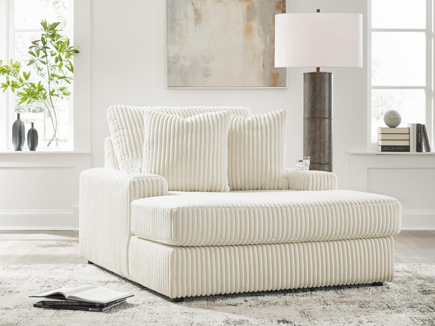 Bradenton Furniture Outlet - Ashley Furniture - Lindyn Living Room - Chaise / Ivory - 2110415