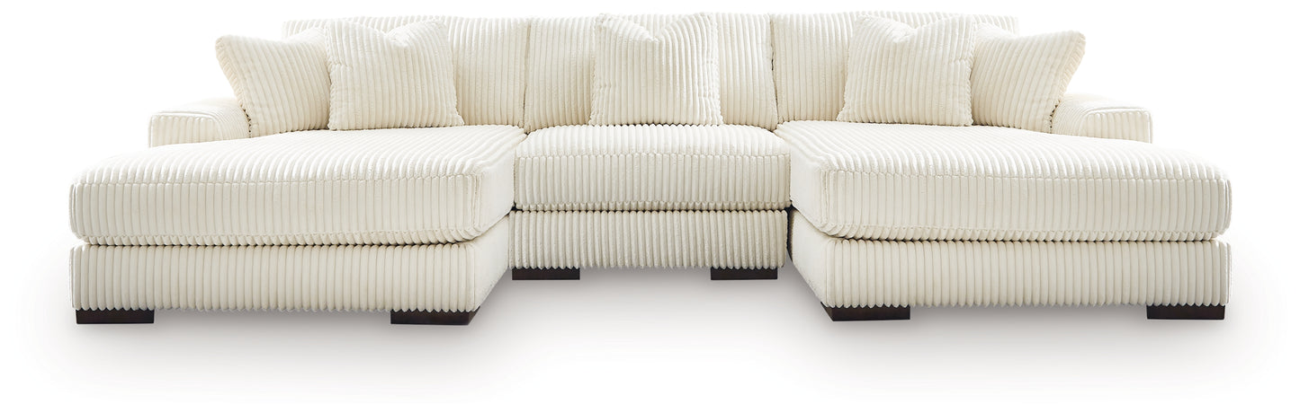 Bradenton Furniture Outlet - Ashley Furniture - Lindyn Sectional - RAF 3-Piece Sectional with Double Chaise / Ivory - 21104S18