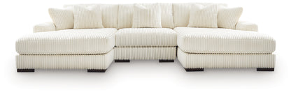 Bradenton Furniture Outlet - Ashley Furniture - Lindyn Sectional - RAF 3-Piece Sectional with Double Chaise / Ivory - 21104S18