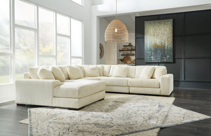 Bradenton Furniture Outlet - Ashley Furniture - Lindyn Sectional - RAF 5-Piece Sectional with Chaise / Ivory - 21104S6