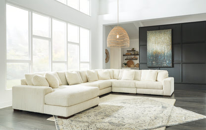 Bradenton Furniture Outlet - Ashley Furniture - Lindyn Sectional - RAF 6-Piece Sectional with Chaise / Ivory - 21104S11
