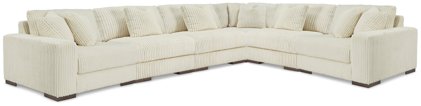 Bradenton Furniture Outlet - Ashley Furniture - Lindyn Sectional - RAF 6-Piece Sectional / Ivory - 21104S20