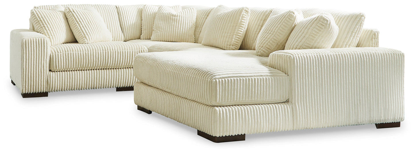 Bradenton Furniture Outlet - Ashley Furniture - Lindyn Sectional - RAF 4-Piece Sectional with Chaise / Ivory - 21104S15