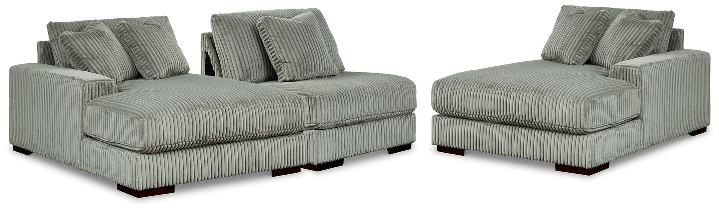 Bradenton Furniture Outlet - Ashley Furniture - Lindyn Sectional - RAF 3-Piece Sectional with Double Chaise / Fog - 21105S18