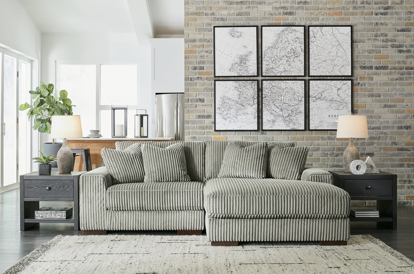 Bradenton Furniture Outlet - Ashley Furniture - Lindyn Sectional - RAF 2-Piece Sectional with Chaise / Fog - 21105S4