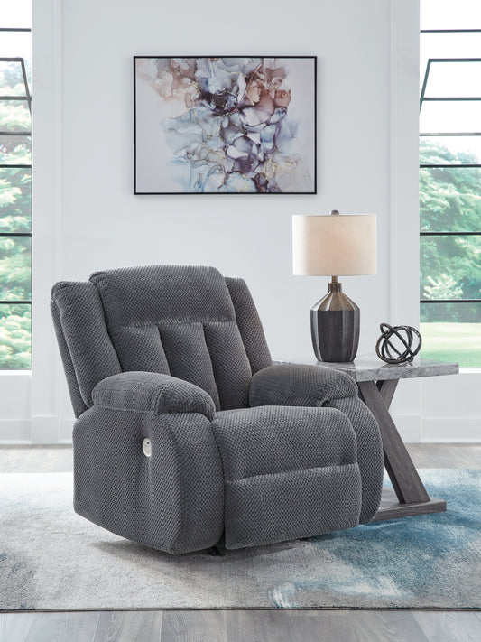 Bradenton Furniture Outlet - Ashley Furniture - Observation Living Room - DBL REC PWR Loveseat w/Console / Chocolate - PC2140696