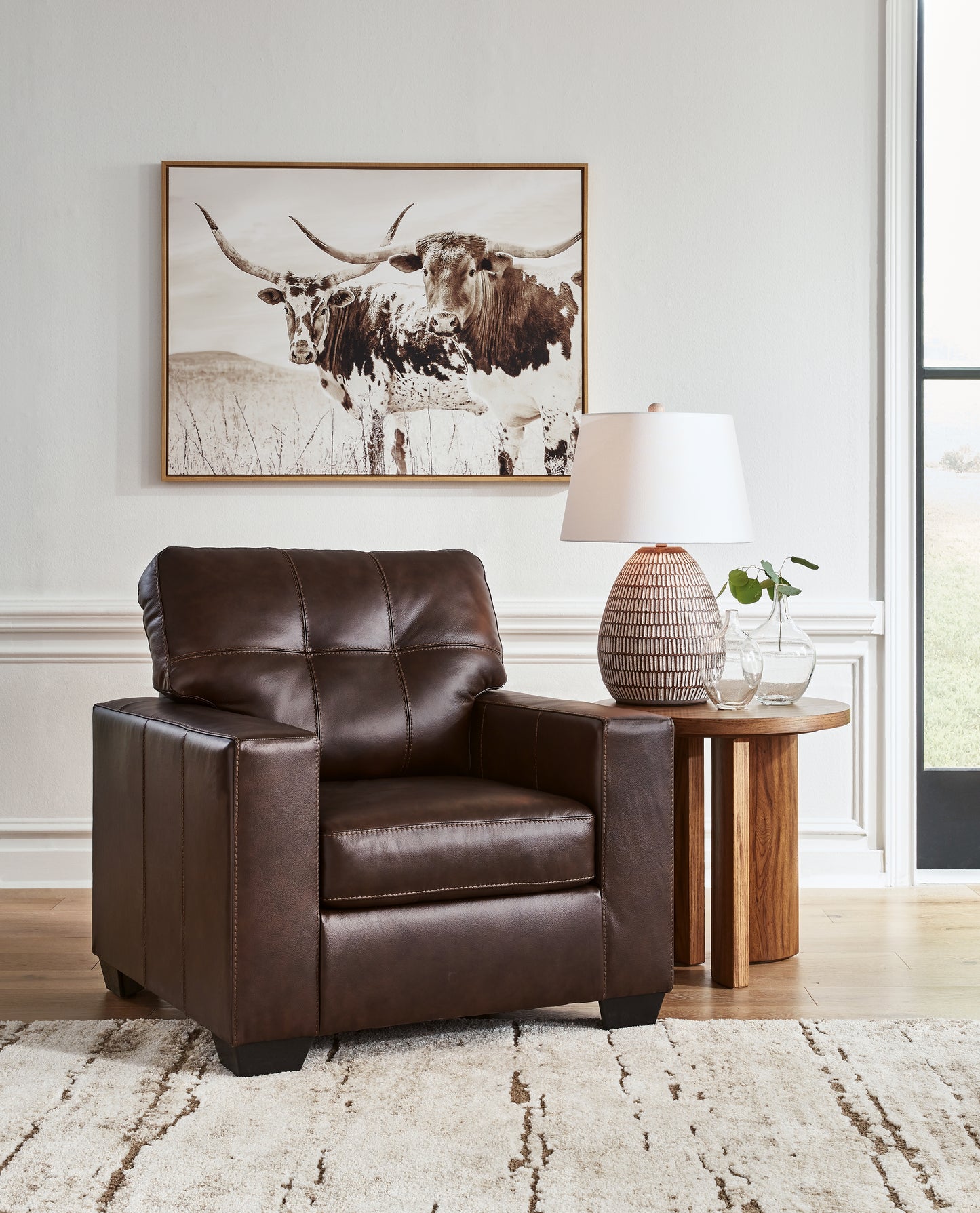 Bradenton Furniture Outlet - Ashley Furniture - Santorine Living Room - Chair / Dark Brown - 2170620