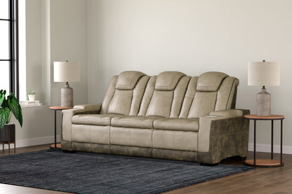 Bradenton Furniture Outlet - Ashley Furniture - Next-Gen DuraPella Living Room - PWR REC Sofa with ADJ Headrest / Sand - 2200315