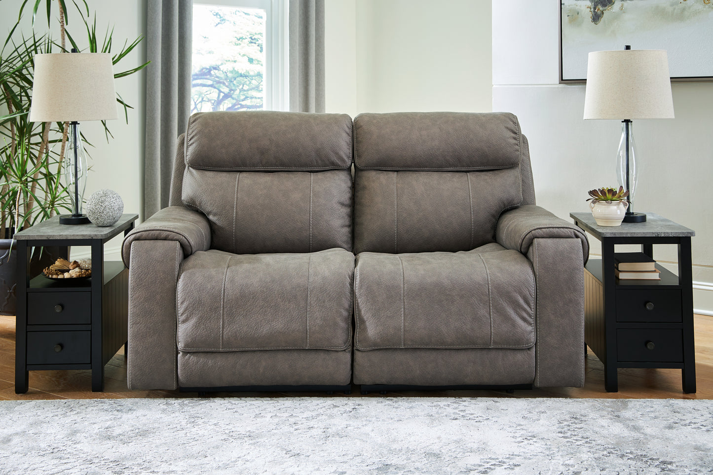 Bradenton Furniture Outlet - Ashley Furniture - Starbot Sectional - 2-Piece Power Reclining Sectional Loveseat / Fossil - 23501S1