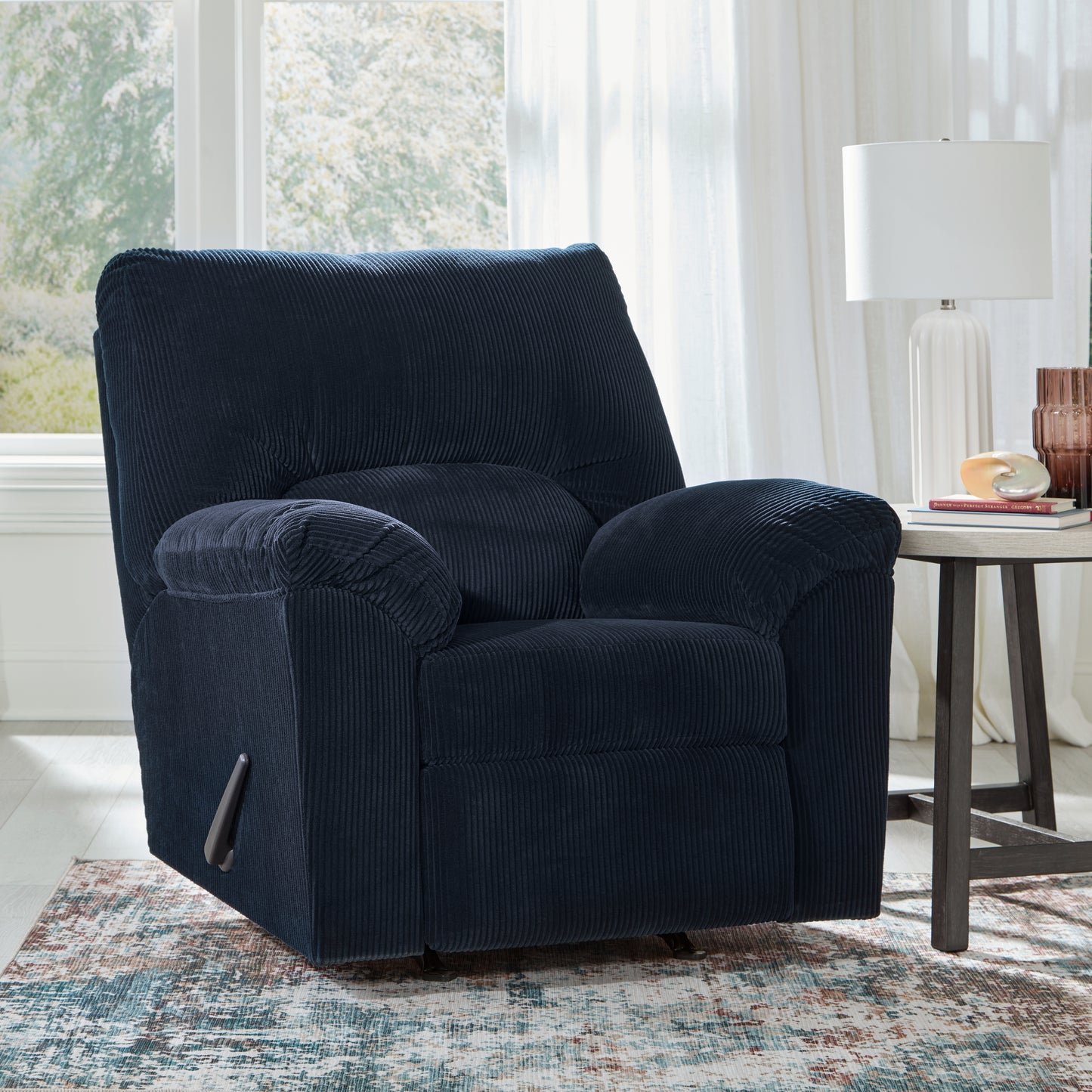 Bradenton Furniture Outlet - Ashley Furniture - SimpleJoy Living Room - Rocker Recliner / Navy - 2420525