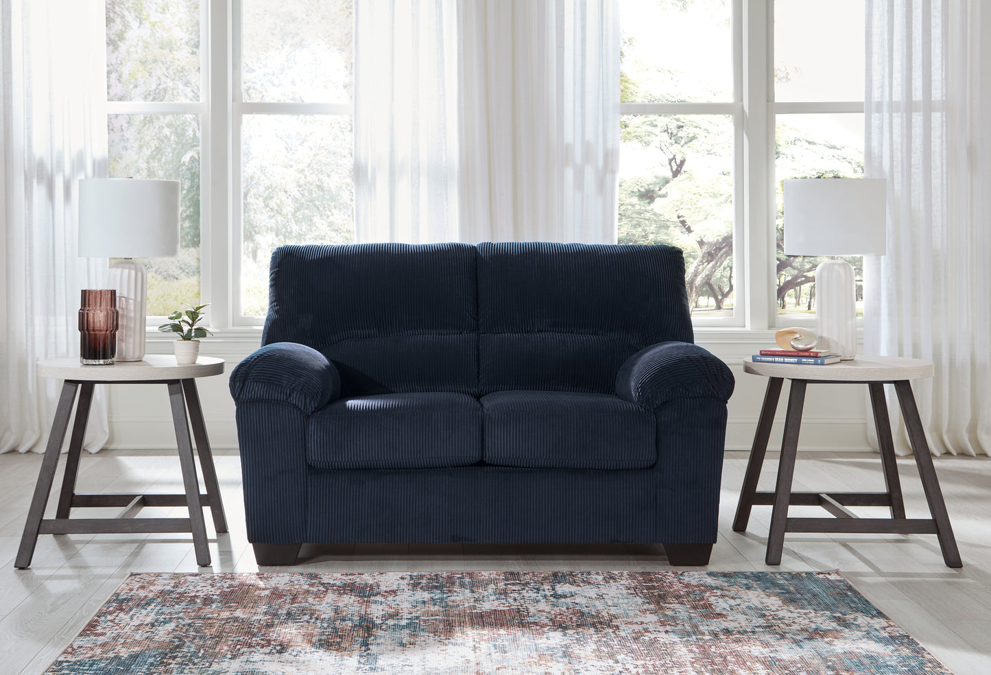 Bradenton Furniture Outlet - Ashley Furniture - SimpleJoy Living Room - Loveseat / Navy - 2420535