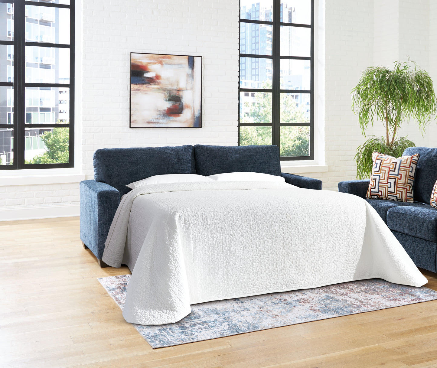 Bradenton Furniture Outlet - Ashley Furniture - Aviemore Living Room - Queen Sofa Sleeper / Ink - 2430339