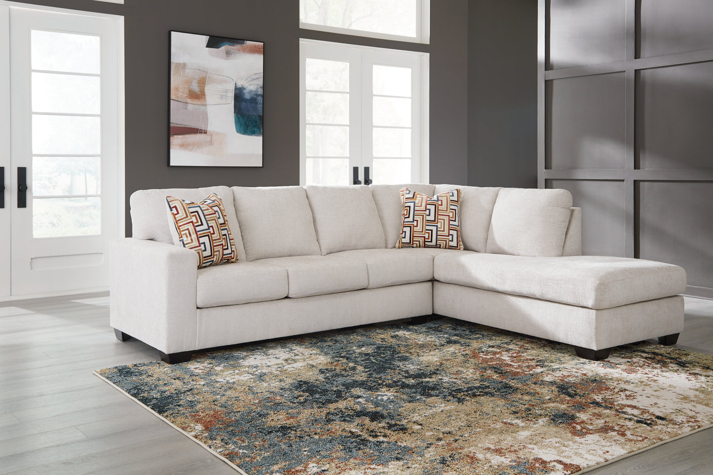 Bradenton Furniture Outlet - Ashley Furniture - Aviemore Sectional - LAF 2-Piece Sectional with Chaise / Stone - 24305S2