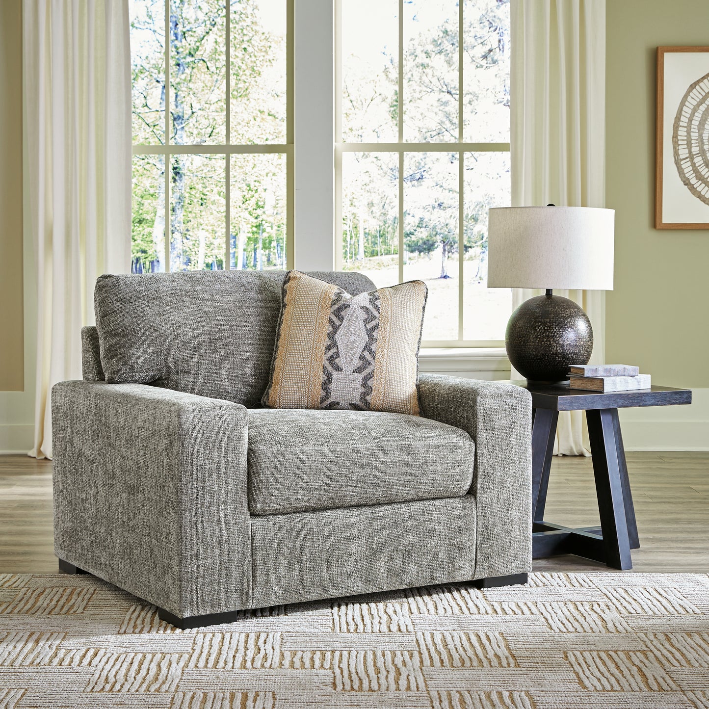 Bradenton Furniture Outlet - Ashley Furniture - Dunmor Living Room - Chair and a Half / Graphite - 2490423