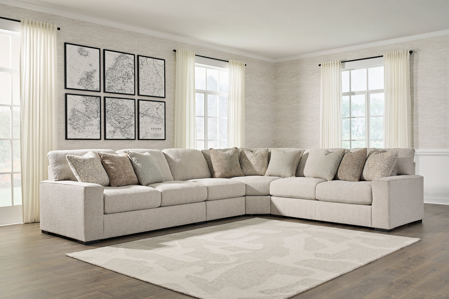 Bradenton Furniture Outlet - Ashley Furniture - Ballyton Sectional - RAF 4-Piece Sectional / Sand - 25102S2