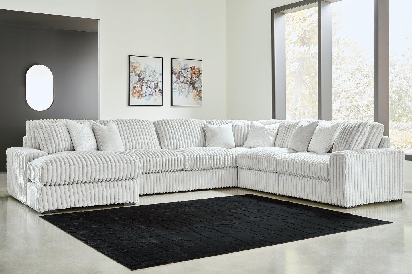 Bradenton Furniture Outlet - Ashley Furniture - Stupendous Sectional - RAF 6-Piece Sectional with Chaise / Alloy - 25903S21