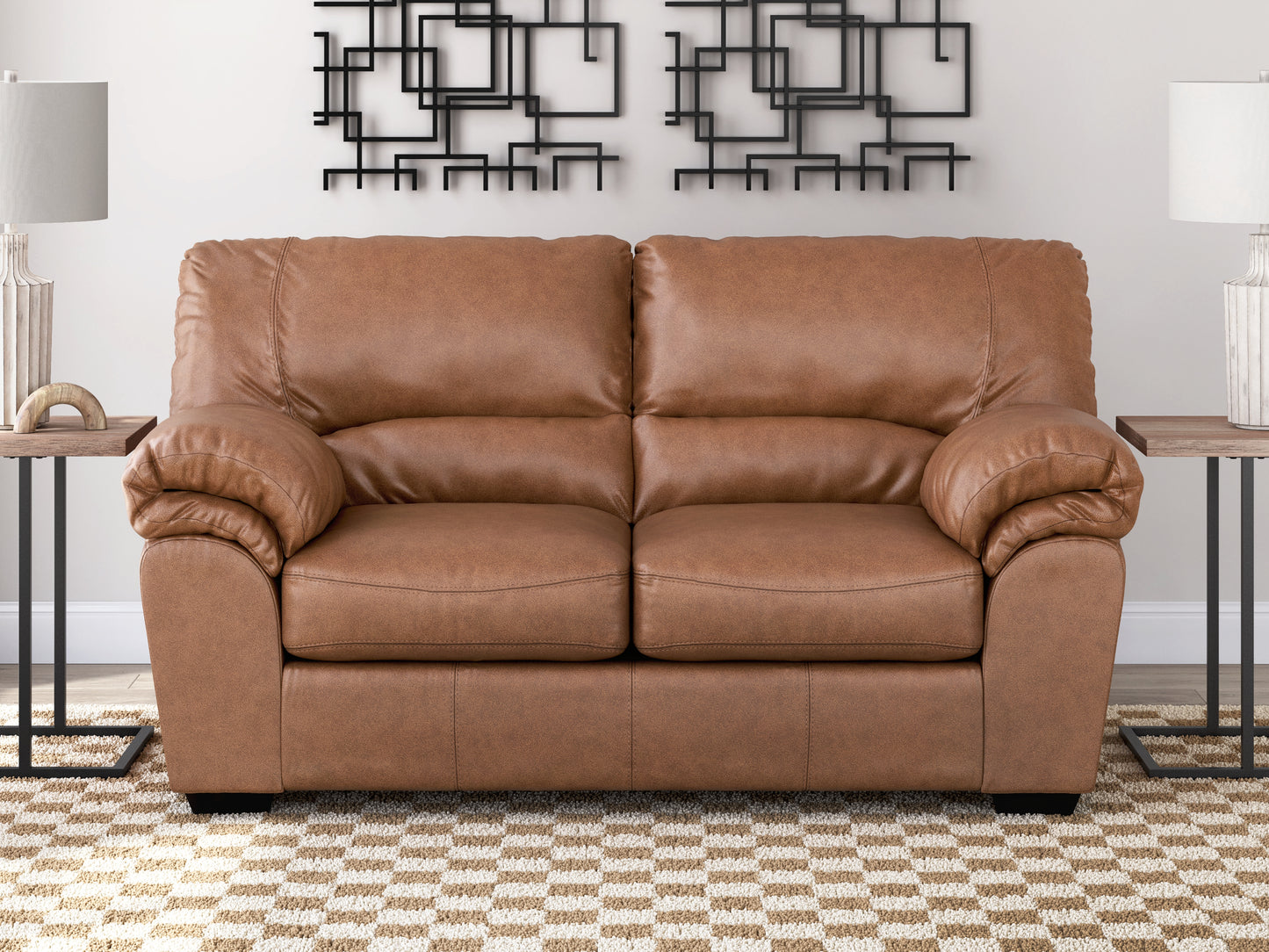Bradenton Furniture Outlet - Ashley Furniture - WillowBend Living Room - Loveseat / Caramel - PC2770435