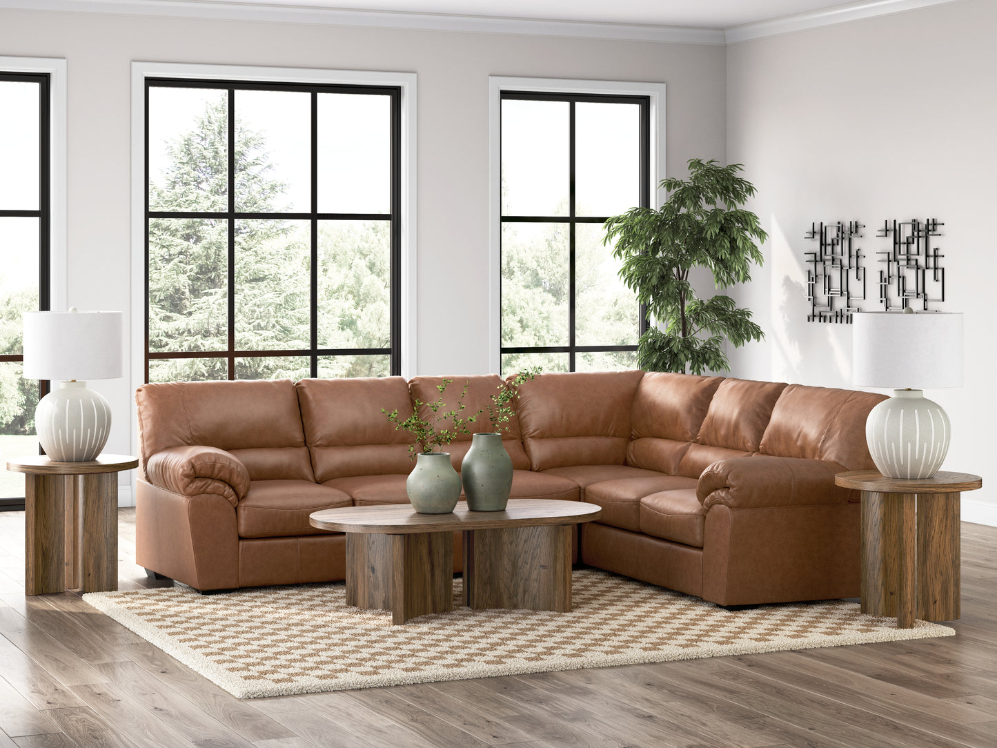 Bradenton Furniture Outlet - Ashley Furniture - WillowBend Sectional - RAF 3-Piece Sectional / Caramel - PC27704S3