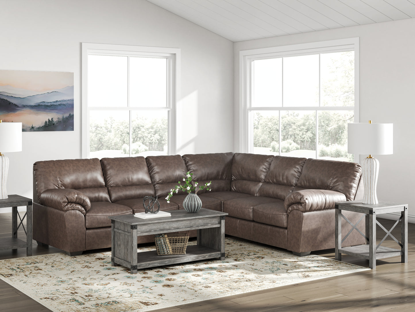 Bradenton Furniture Outlet - Ashley Furniture - WillowBend Sectional - RAF 3-Piece Sectional / Umber - PC27705S3